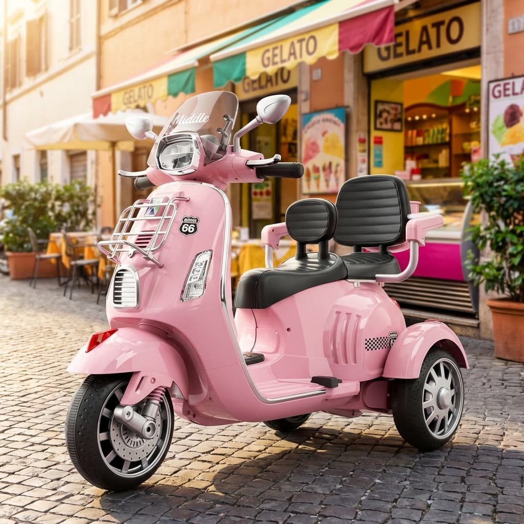 ABC Toyz Vespa Style 12V Dual-Seat Scooter - View 3