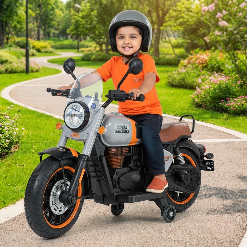 ABC Toyz Classic 350 Style 12V LED Ride-On Motorcycle - View 6