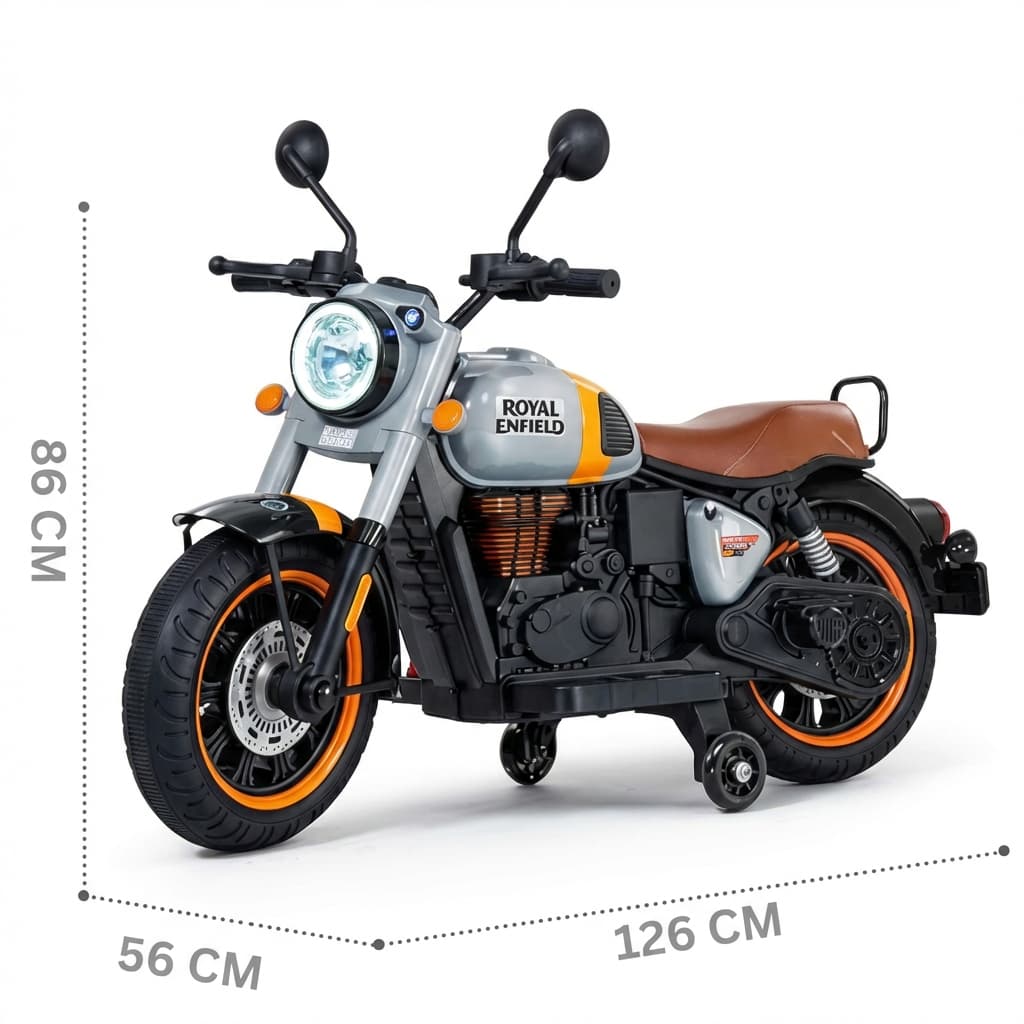 ABC Toyz Classic 350 Style 12V LED Ride-On Motorcycle - View 3