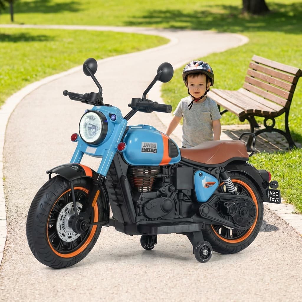 ABC Toyz Classic 350 Style 12V LED Ride-On Motorcycle - View 4