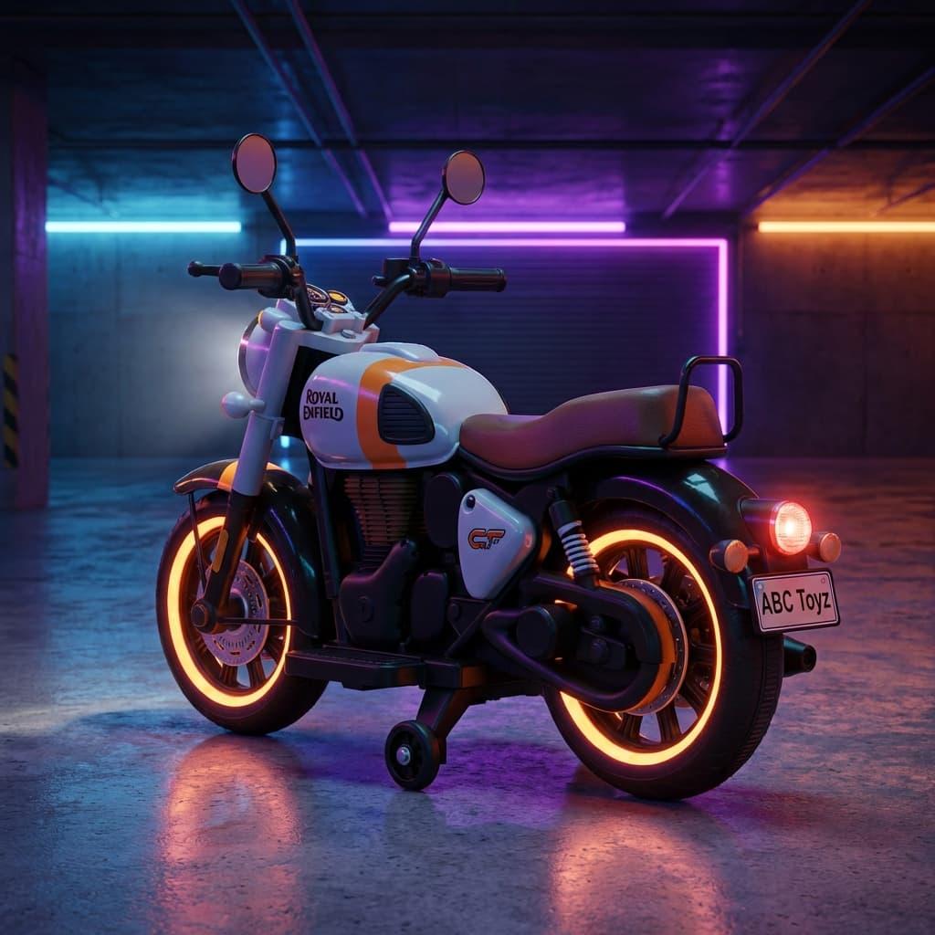 ABC Toyz Classic 350 Style 12V LED Ride-On Motorcycle - View 8