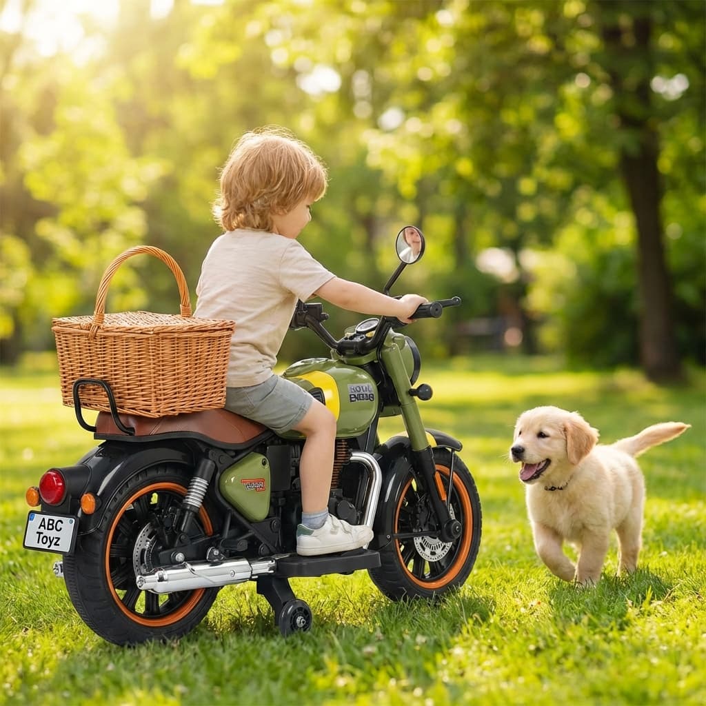 ABC Toyz Classic 350 Style 12V LED Ride-On Motorcycle - View 7